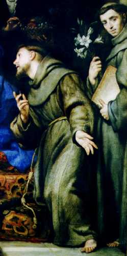 Franciscan friars in painting from Museo de Bellas Artes, Seville